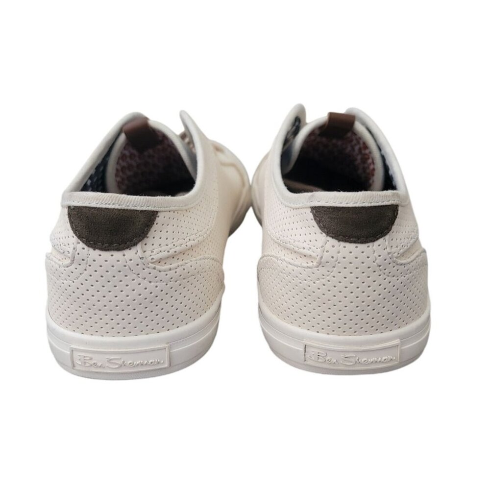 Ben Sherman MADISON Oxford Perforated Beige Lace Up Sneakers Men's Size 9.5 - Picture 3 of 9